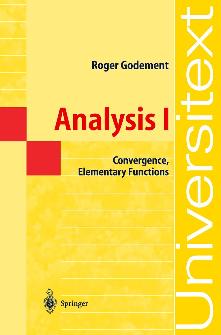 Roger Godement - Analysis I, Häftad