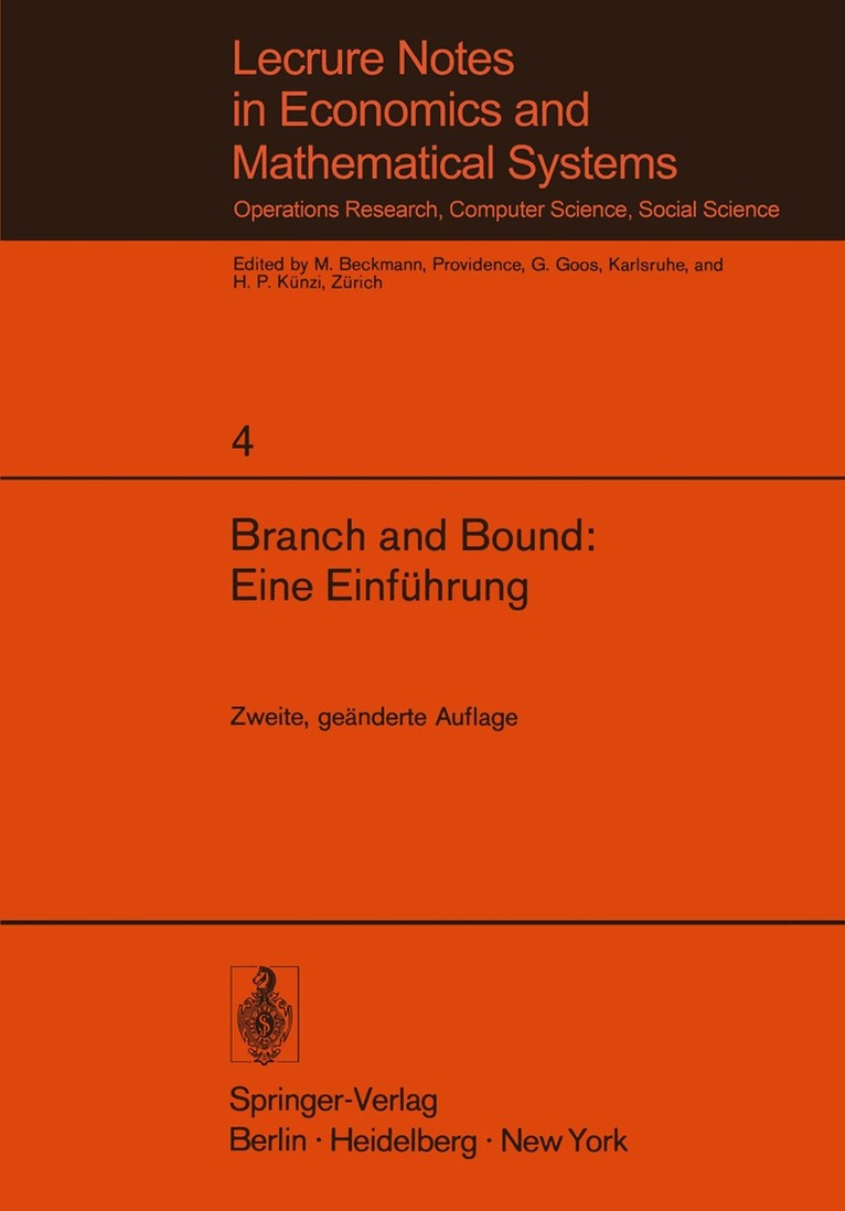F. Weinberg - Branch and Bound: Eine Einführung, Häftad