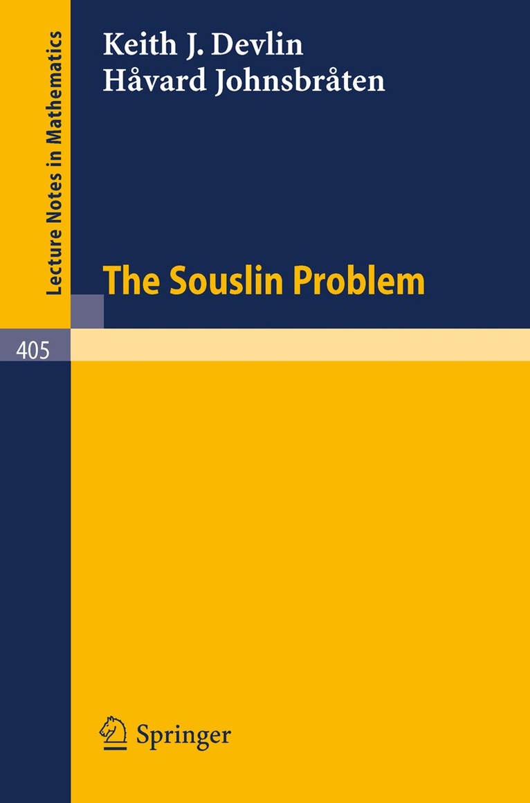 K.J. Devlin, H. Johnsbraten - Souslin Problem, Häftad