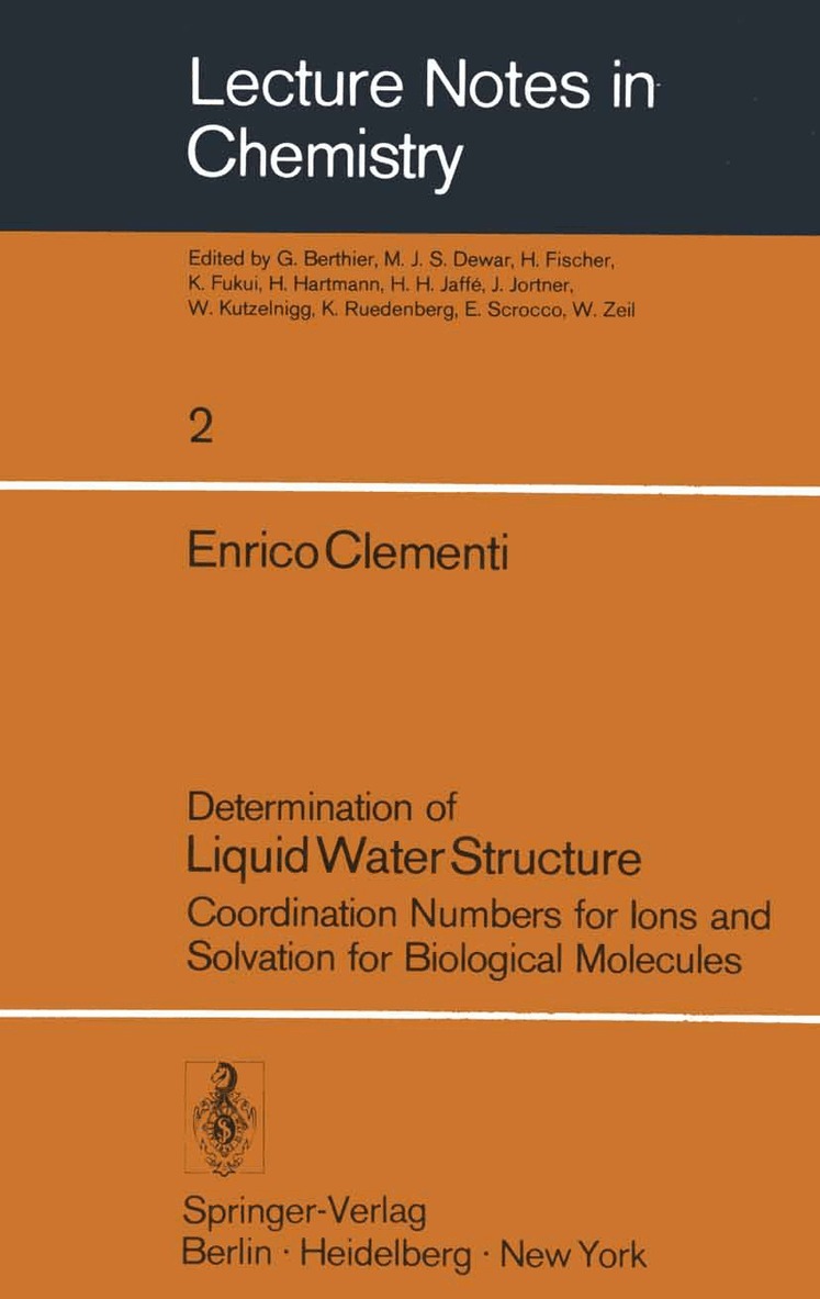 E. Clementi - Determination of Liquid Water Structure, Häftad