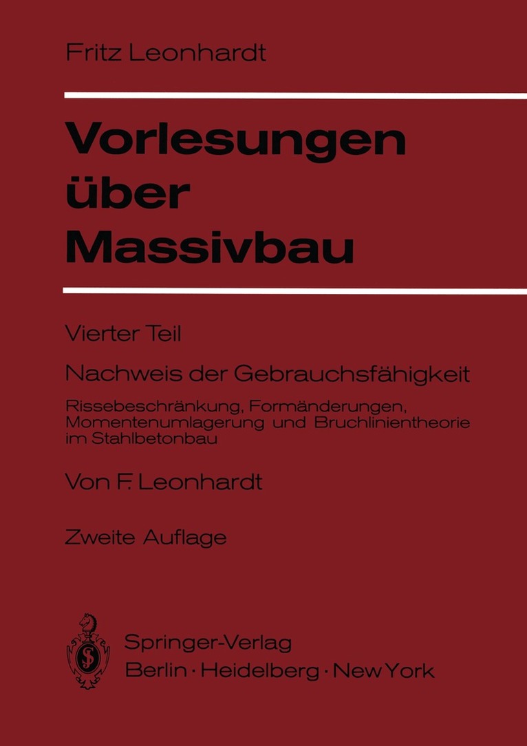 F. Leonhardt - Vorlesungen über Massivbau, Häftad