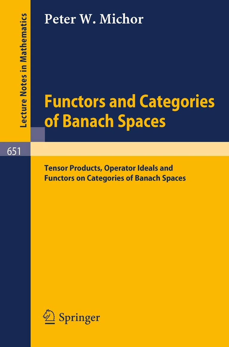 P.W. Michor - Functors and Categories of Banach Spaces, Häftad