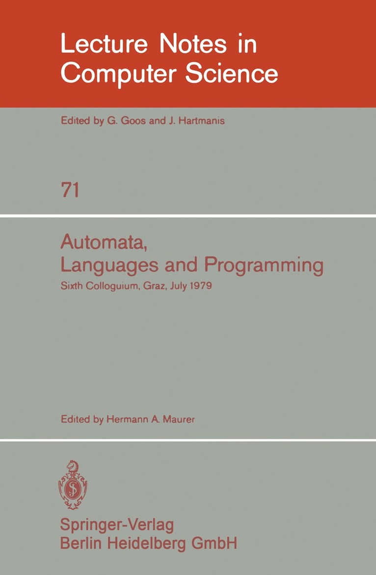 H. A. Maurer - Automata, Languages, and Programming, Häftad