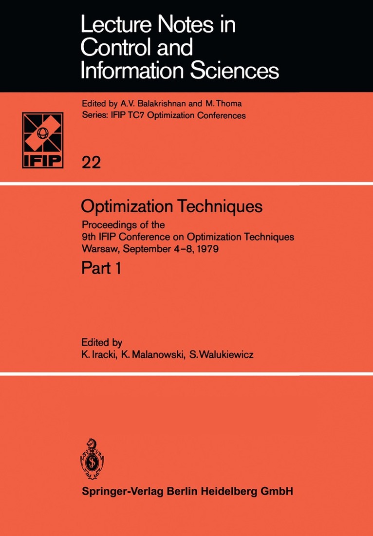 K. Iracki, K. Malanowski, S. Walukiewicz - Optimization Techniques, Häftad