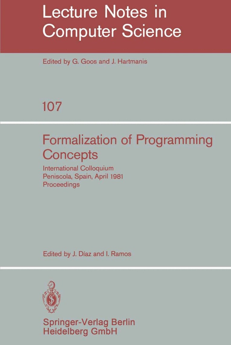 J. Diaz, I. Ramos - Formalization of Programming Concepts, Häftad