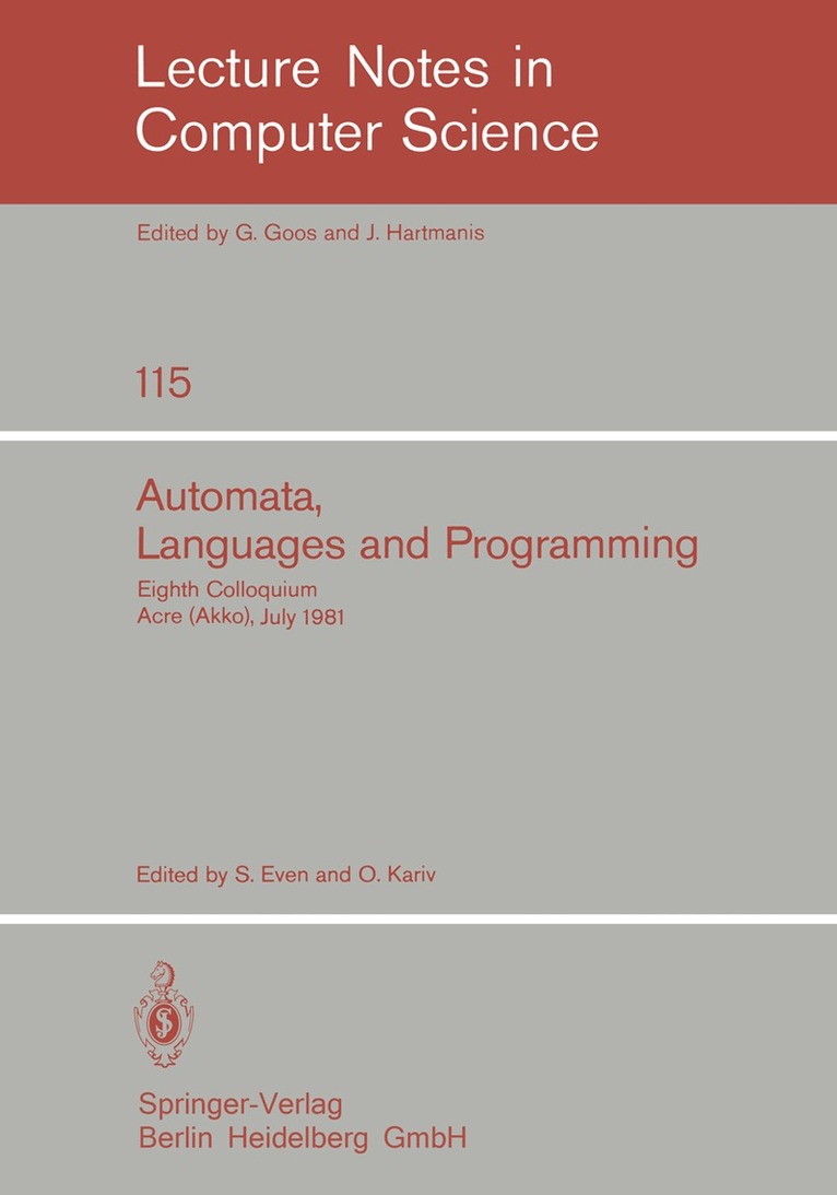 S. Even, O. Kariv - Automata, Languages and Programming, Häftad
