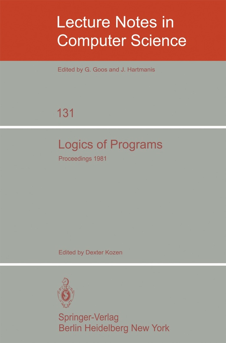 D. Kozen - Logics of Programs, Häftad