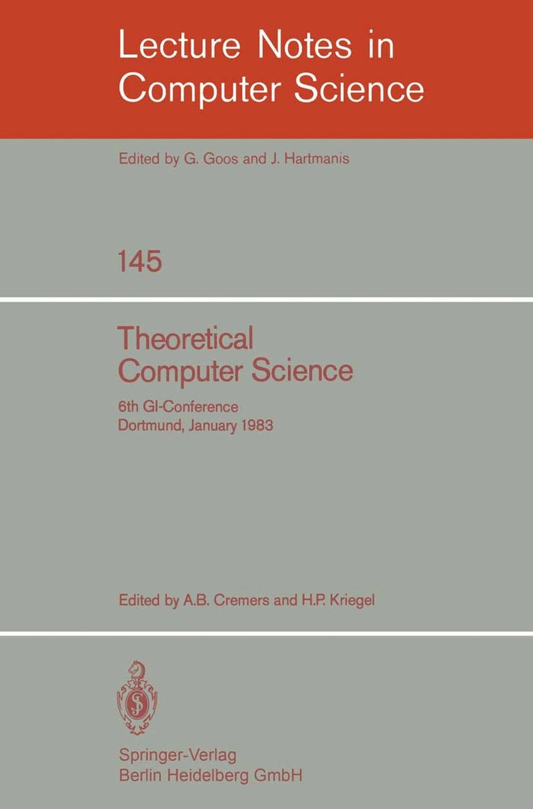 A.B. Cremers, H.-P. Kriegel - Theoretical Computer Science, Häftad