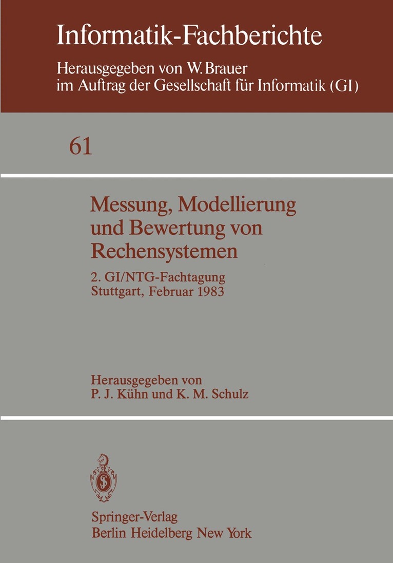 P.J. Kühn, K.M. Schulz - Messung, Modellierung und Bewertung von Rechensystemen, Häftad