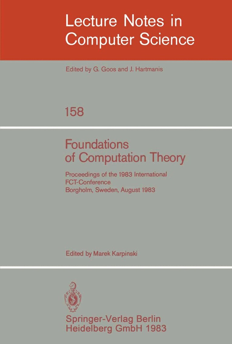 M. Karpinski - Foundations of Computation Theory, Häftad