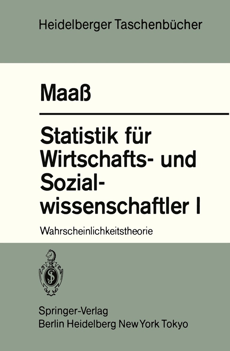 S. Maass - Statistik für Wirtschafts- und Sozialwissenschaftler I, Häftad