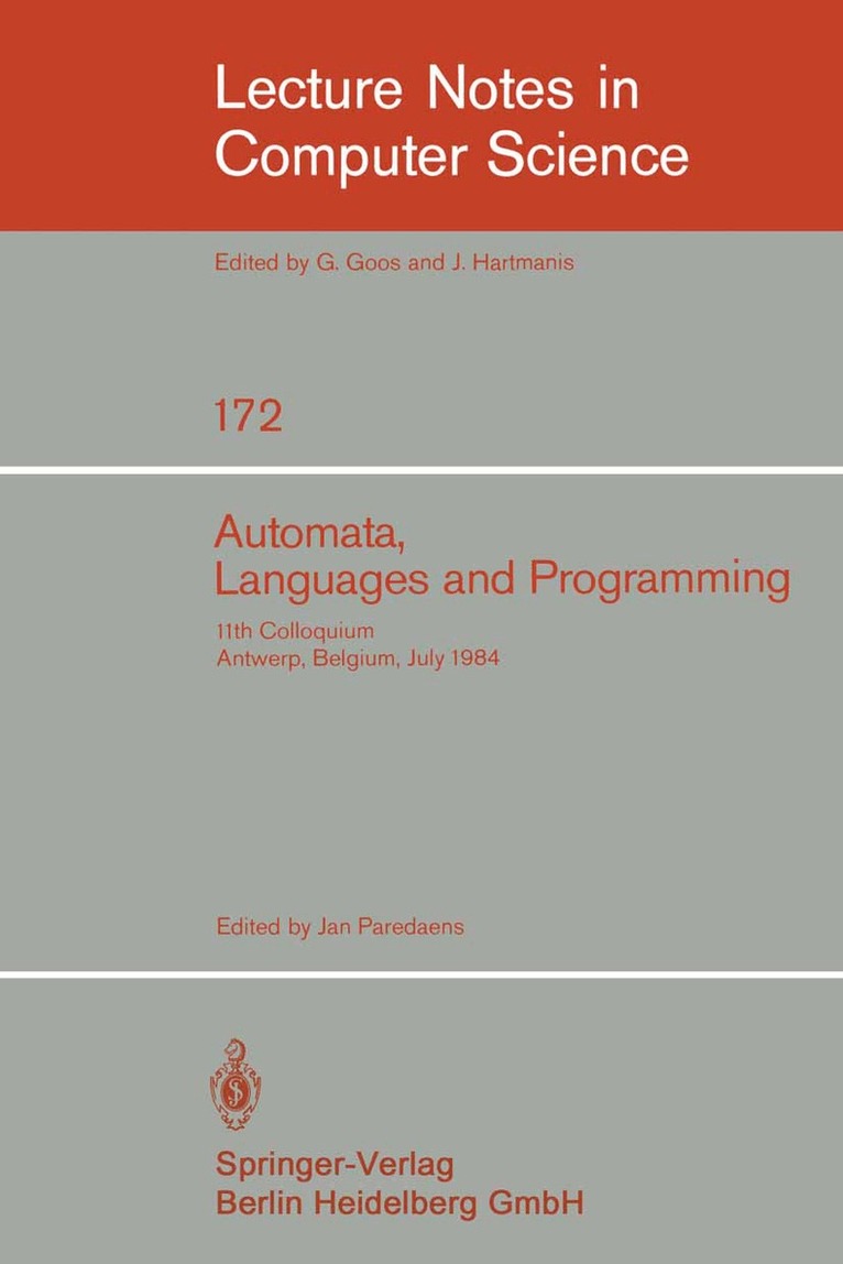 J. Paredaens - Automata, Languages, and Programming, Häftad