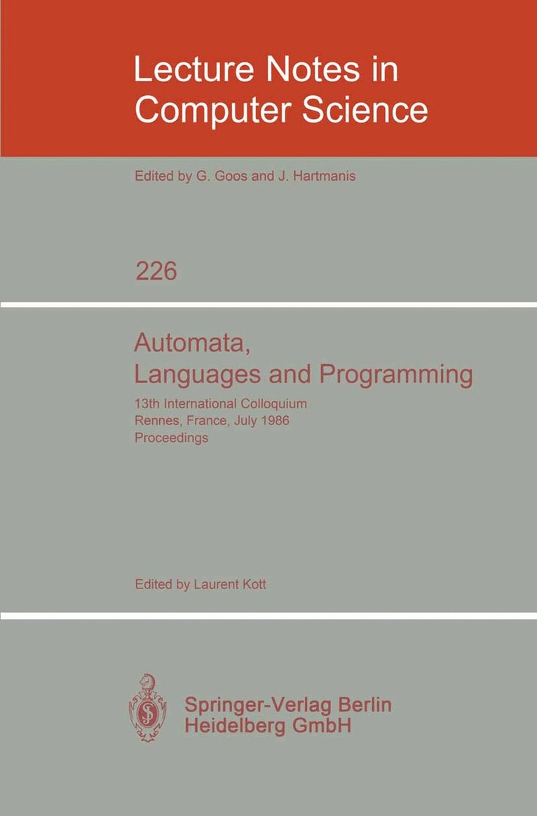 Laurent Kott - Automata, Languages and Programming, Häftad