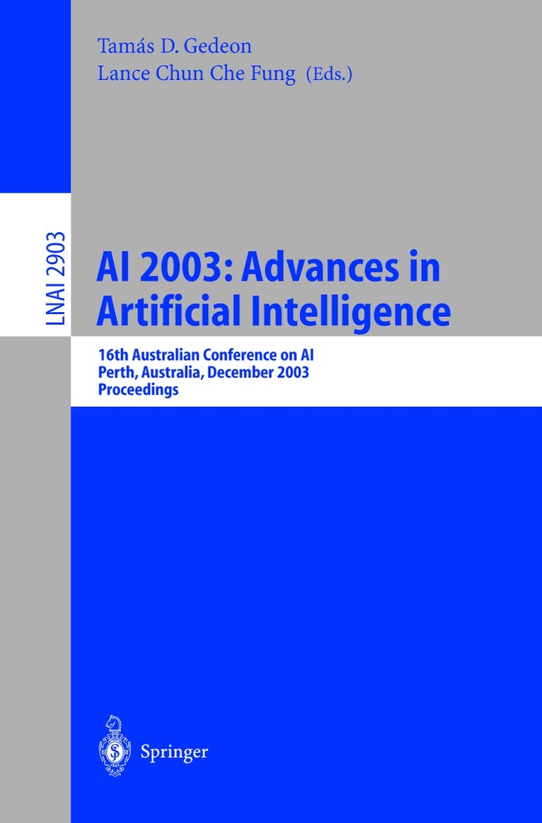 Tamas D. Gedeon, Lance C.C. Fung - AI 2003: Advances in Artificial Intelligence, Häftad