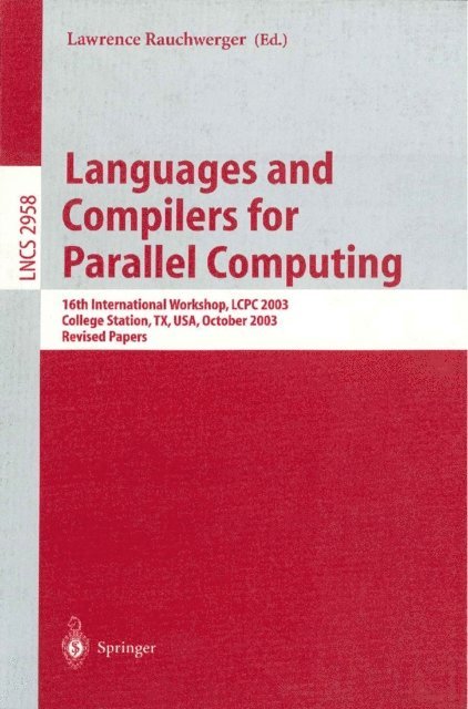 Lawrence Rauchwerger - Languages and Compilers for Parallel Computing, E-bok