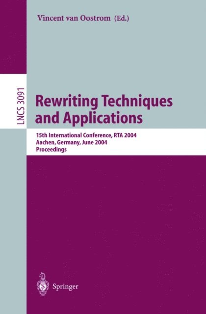Vincent van Oostrom - Rewriting Techniques and Applications, E-bok