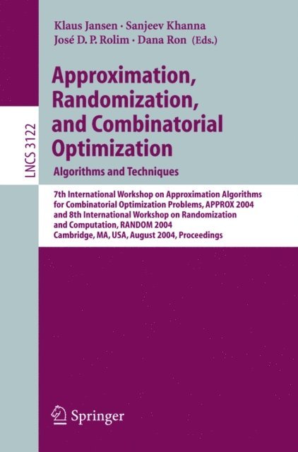 Dana Ron, Jose D. P. Rolim, Sanjeev Khanna, Klaus Jansen - Approximation, Randomization and Combinatorial Optimization. Algorithms and Techniques, E-bok