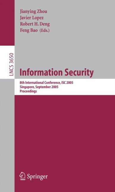 Feng Bao, Robert H. Deng, Jianying Zhou - Information Security, E-bok