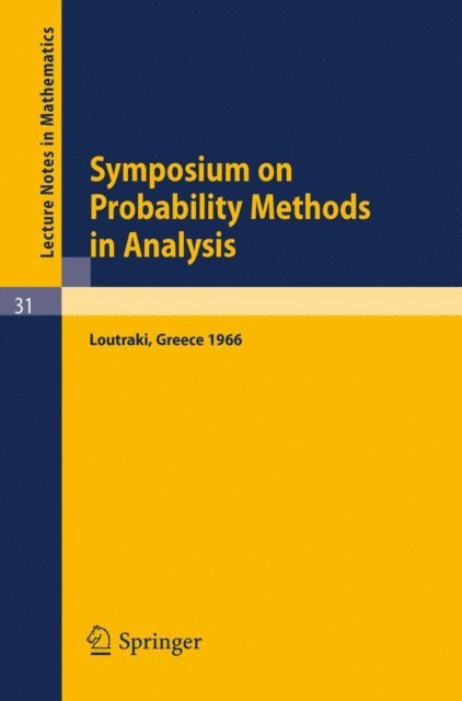 Bernard Teissier, Jean-Michel Morel - Symposium on Probability Methods in Analysis, E-bok
