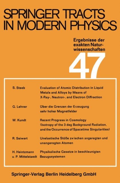 G. Hohler - Springer Tracts in Modern Physics, E-bok