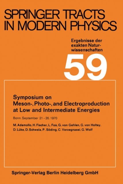 Ulrike Woggon, Peter Wolfle, Joachim E. Trumper, William C. Stwalley, Frank Steiner, Thomas Muller, Johann Kuhn, Atsushi Fujimori, Gerhard Hohler - Symposium on Meson-, Photo-, and Electroproduction at Low and Intermediate Energies, E-bok