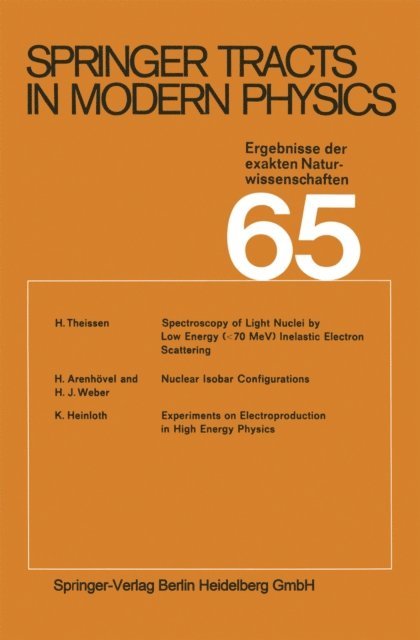 G. Hohler - Springer Tracts in Modern Physics, E-bok
