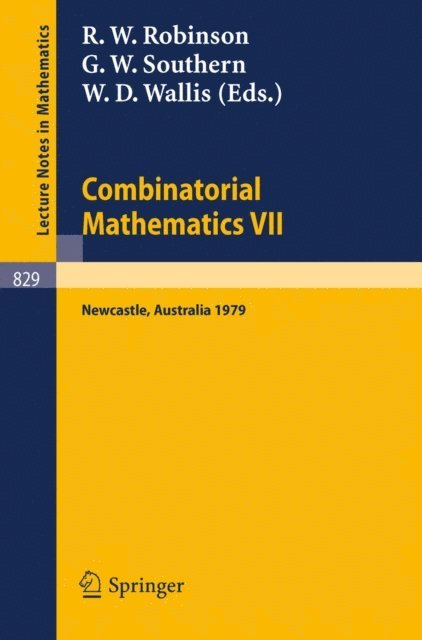 W. D. Wallis, G. W. Southern, R. W. Robinson - Combinatorial Mathematics VII, E-bok