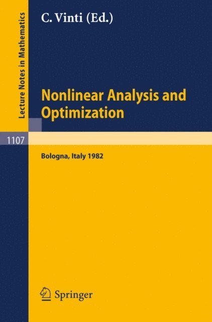C. Vinti - Nonlinear Analysis and Optimization, E-bok