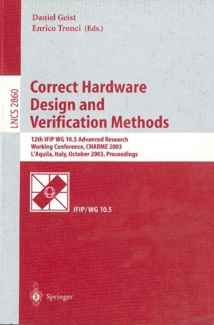 Enrico Tronci, Daniel Geist - Correct Hardware Design and Verification Methods, E-bok