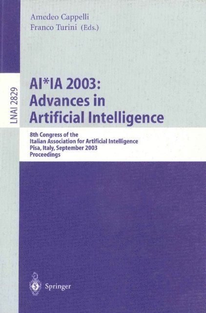 Franco Turini, Amedeo Cappelli - AI*IA 2003: Advances in Artificial Intelligence, E-bok