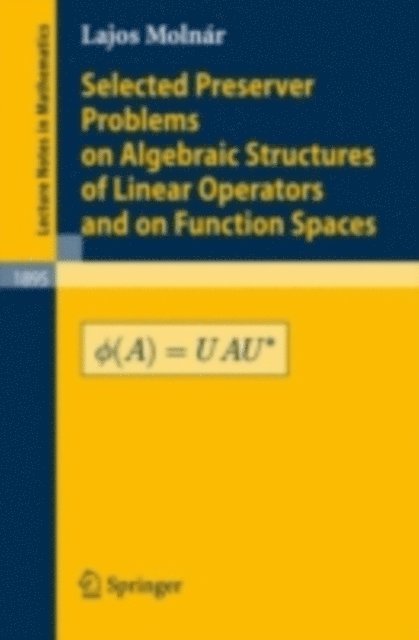 L. Molnar - Selected Preserver Problems on Algebraic Structures of Linear Operators and on Function Spaces, E-bok