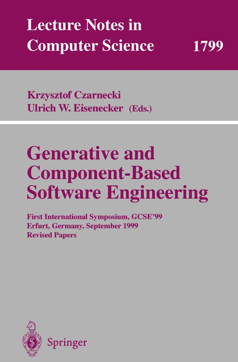 Krzysztof Czarnecki, Ulrich W. Eisenecker - Generative and Component-Based Software Engineering, Häftad