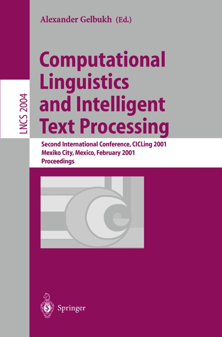 Alexander Gelbukh - Computational Linguistics and Intelligent Text Processing, Häftad