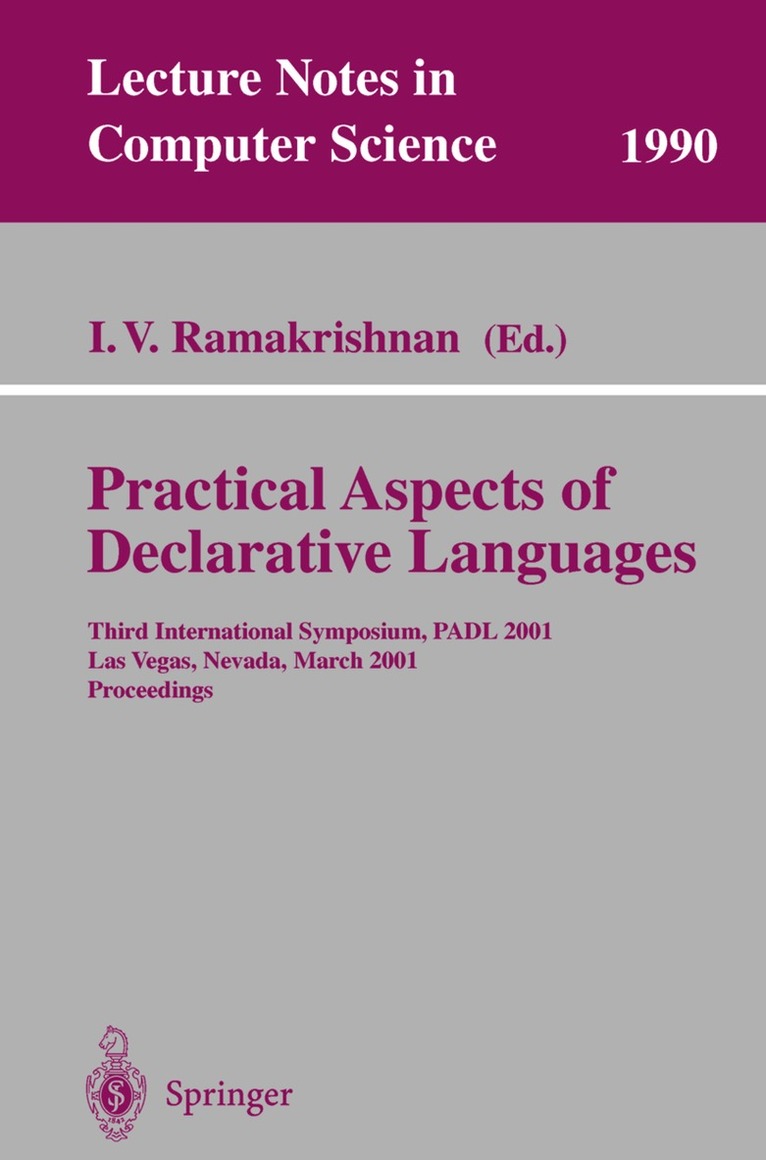 I. V. Ramakrishnan, I.V. Ramakrishnan - Practical Aspects of Declarative Languages, Häftad