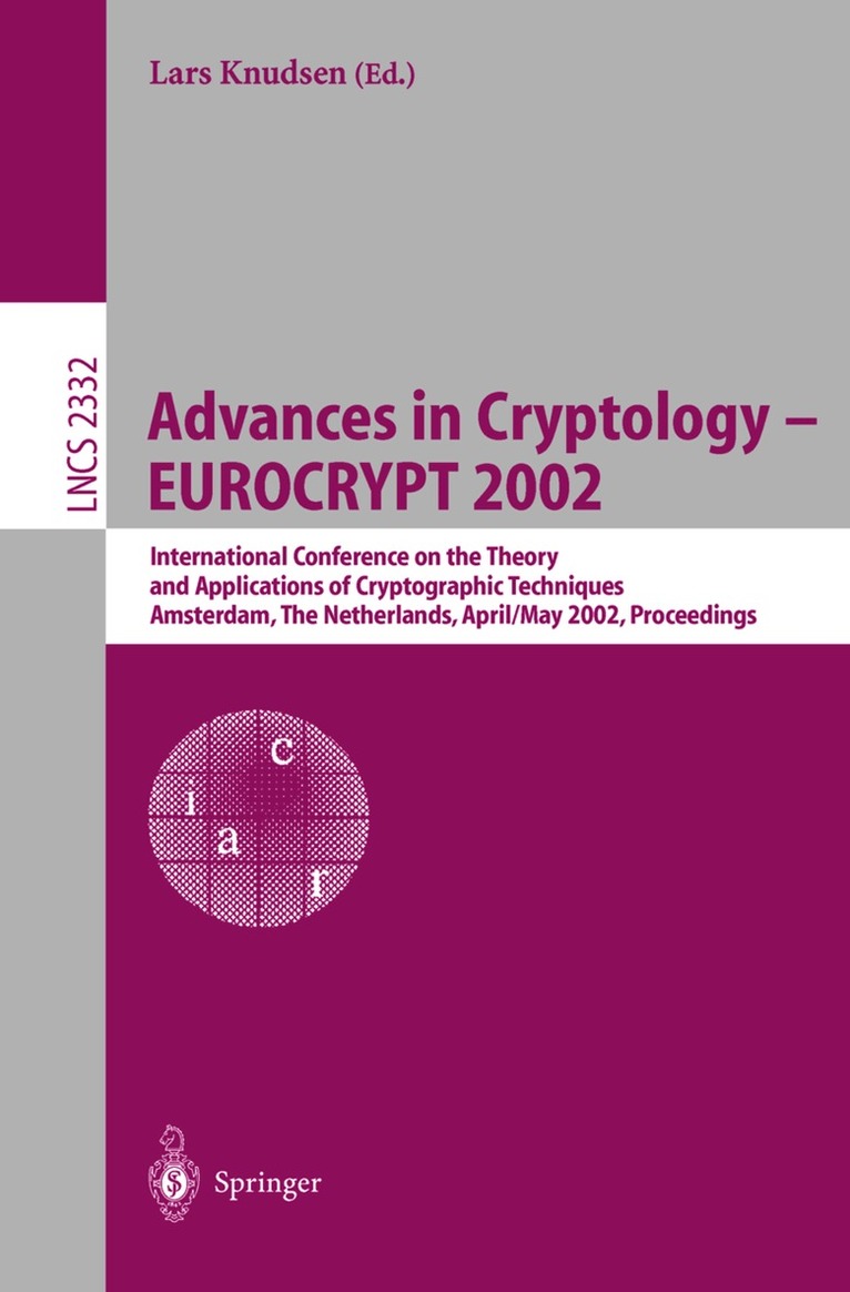 Lars Knudsen - Advances in Cryptology – EUROCRYPT 2002, Häftad