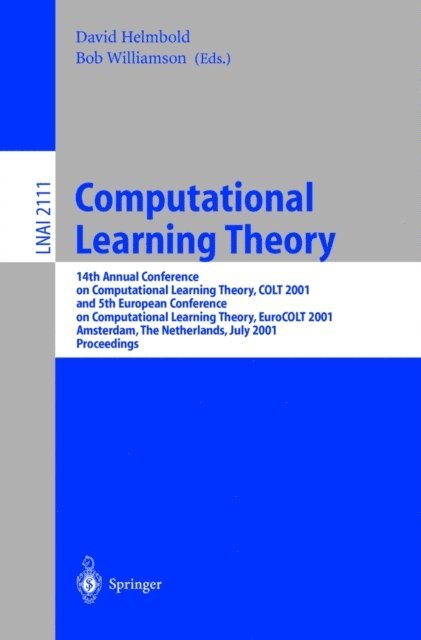 Bob Williamson, David Helmbold - Computational Learning Theory, E-bok