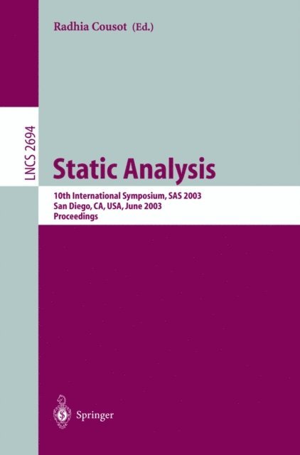Radhia Cousot - Static Analysis, E-bok