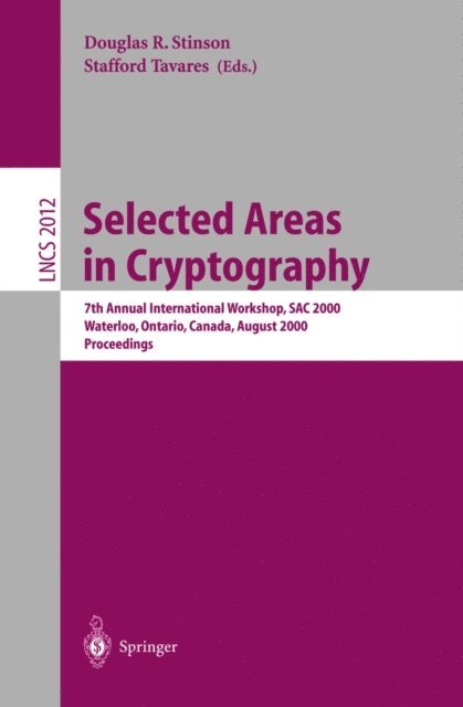 Stafford Tavares, Douglas R. Stinson - Selected Areas in Cryptography, E-bok