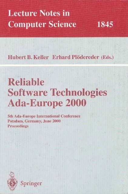 Erhard Plodereder, Hubertus B. Keller - Reliable Software Technologies Ada-Europe 2000, E-bok