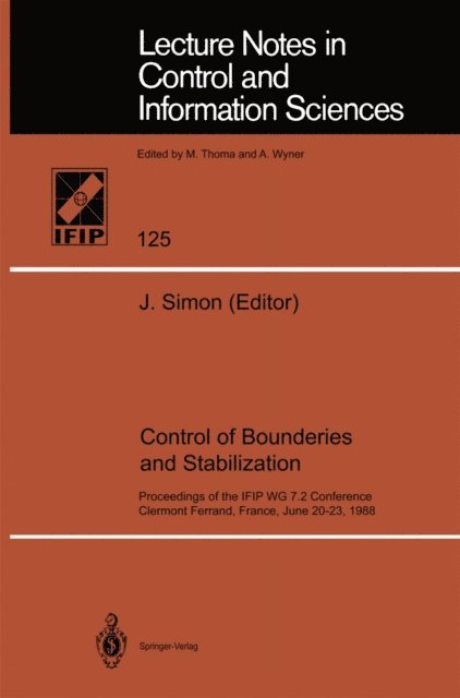 Jacques Simon - Control of Boundaries and Stabilization, E-bok