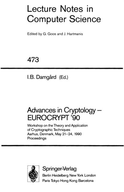 Ivan B. Damgard - Advances in Cryptology - EUROCRYPT '90, E-bok