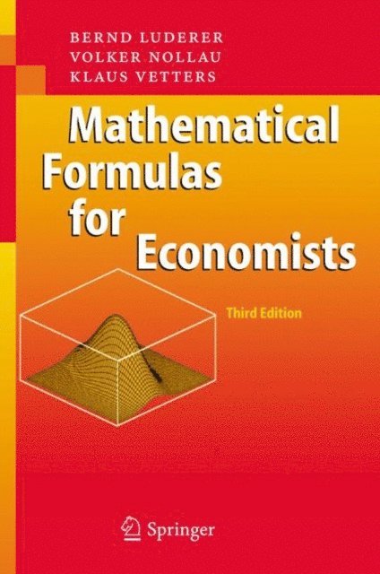 Klaus Vetters, Volker Nollau, Bernd Luderer - Mathematical Formulas for Economists, E-bok