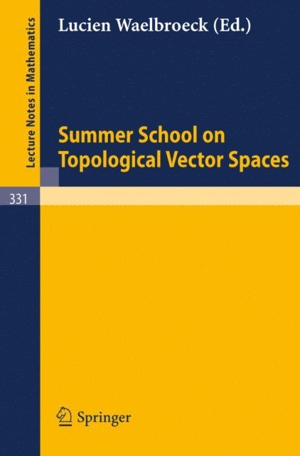 L. Waelbroeck - Summer School on Topological Vector Spaces, E-bok