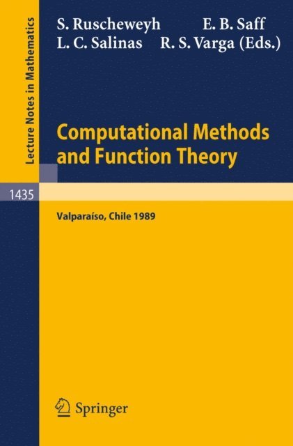 Richard S Varga, Luis C. Salinas, Edward B. Saff, Stephan Ruscheweyh - Computational Methods and Function Theory, E-bok