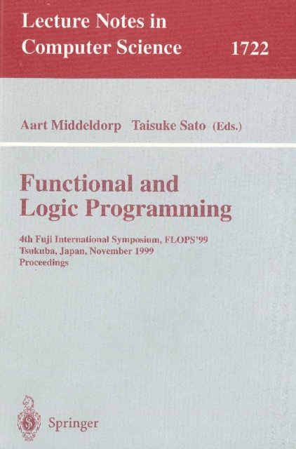 Taisuke Sato, Aart Middeldorp - Functional and Logic Programming, E-bok