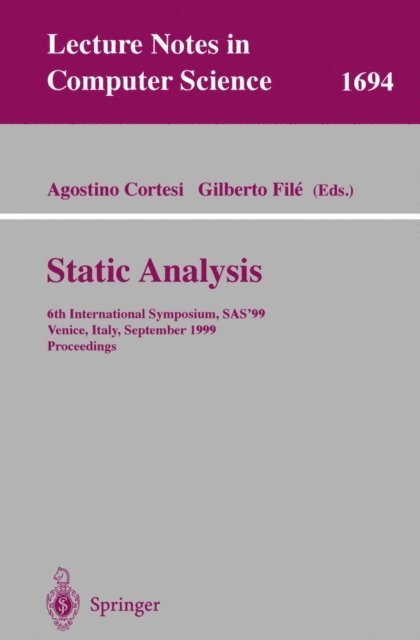 Gilberto File, Agostino Cortesi - Static Analysis, E-bok