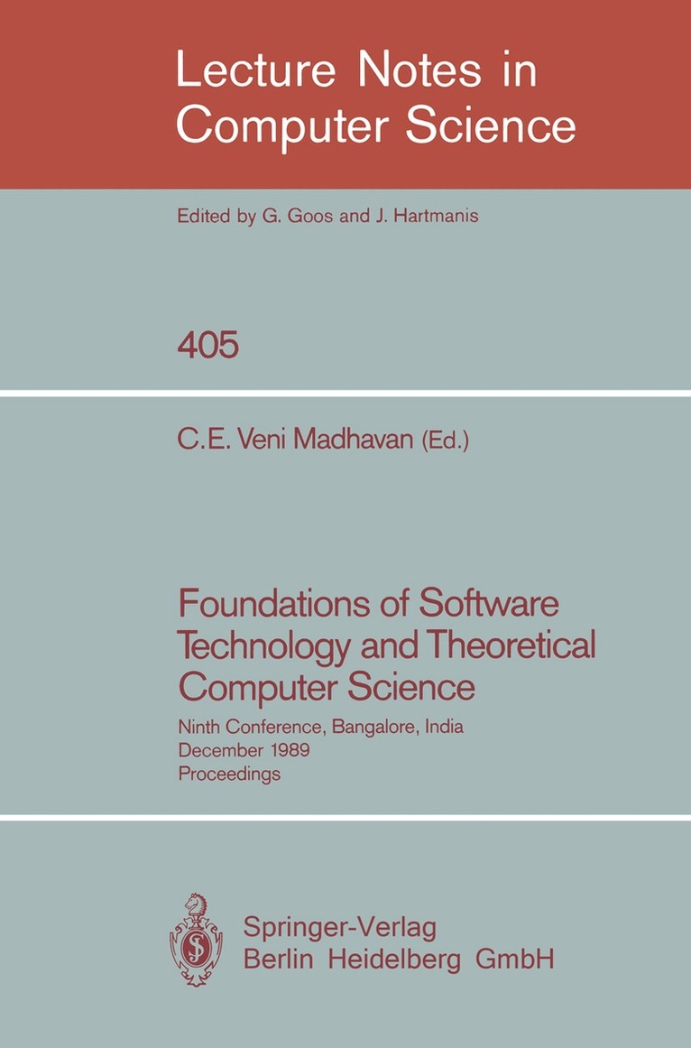 Conjeevaram E. Veni Madhavan - Foundations of Software Technology and Theoretical Computer Science, Häftad