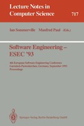 Software Engineering - ESEC '93