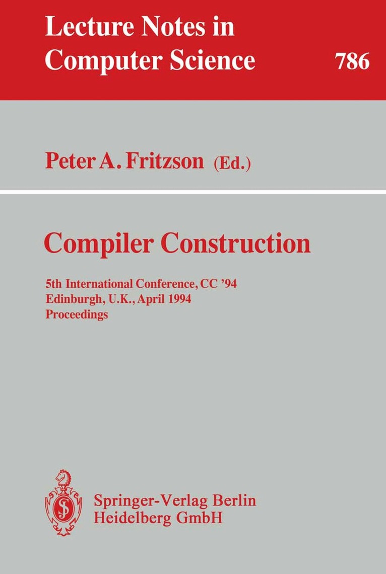 Peter A. Fritzson - Compiler Construction, Häftad