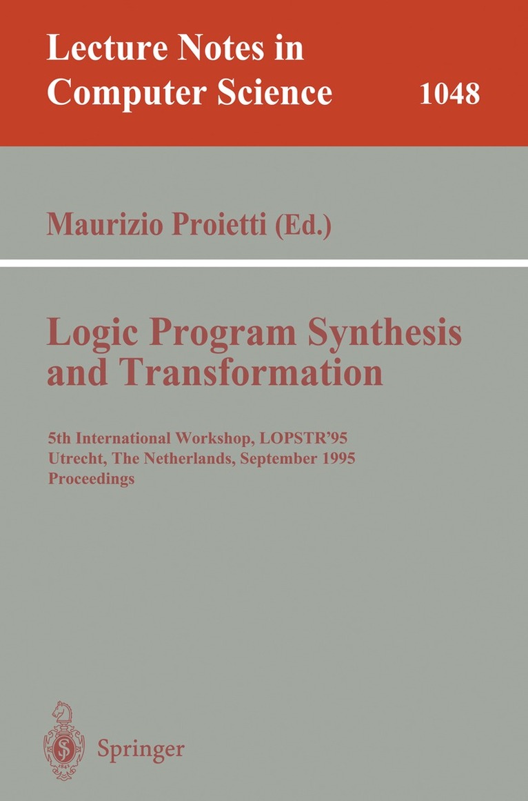 Maurizio Proietti - Logic Program Synthesis and Transformation, Häftad